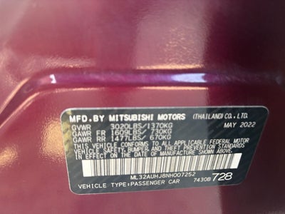 2022 Mitsubishi Mirage ES