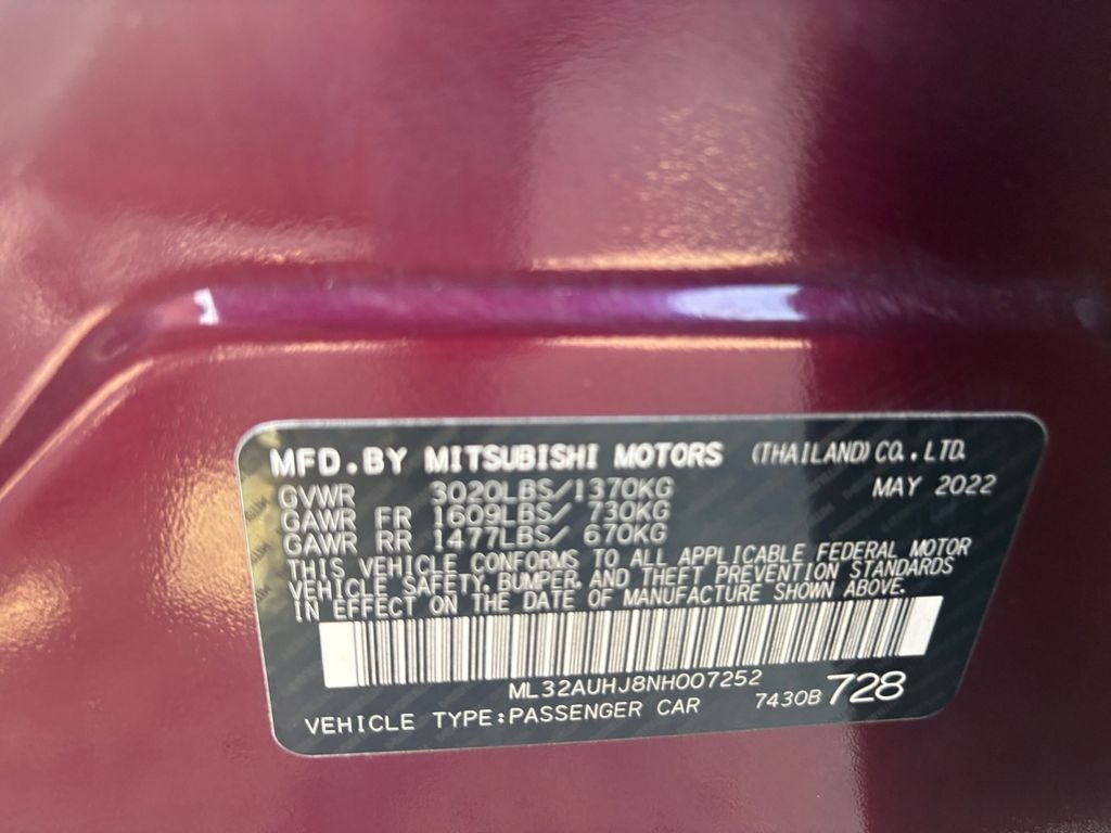 2022 Mitsubishi Mirage ES